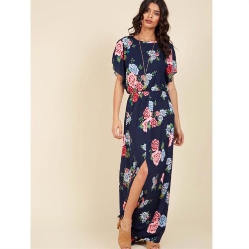 NWT Ruby Rocks Navy Floral Maxi Dress